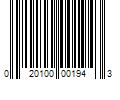 Barcode Image for UPC code 020100001943