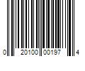 Barcode Image for UPC code 020100001974