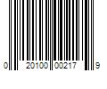 Barcode Image for UPC code 020100002179