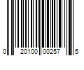 Barcode Image for UPC code 020100002575