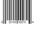 Barcode Image for UPC code 020100002704