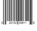 Barcode Image for UPC code 020100006115