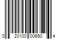 Barcode Image for UPC code 020100006504