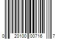 Barcode Image for UPC code 020100007167