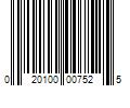 Barcode Image for UPC code 020100007525