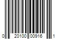 Barcode Image for UPC code 020100009161