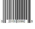 Barcode Image for UPC code 020100009925