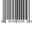 Barcode Image for UPC code 020104000058