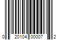 Barcode Image for UPC code 020104000072