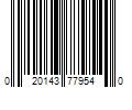 Barcode Image for UPC code 020143779540