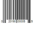 Barcode Image for UPC code 020190000055