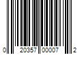 Barcode Image for UPC code 020357000072