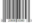 Barcode Image for UPC code 020505003603