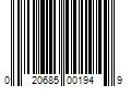 Barcode Image for UPC code 020685001949