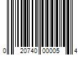 Barcode Image for UPC code 020740000054