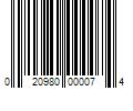 Barcode Image for UPC code 020980000074