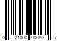 Barcode Image for UPC code 021000000807