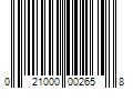 Barcode Image for UPC code 021000002658