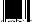 Barcode Image for UPC code 021000002740