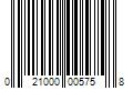 Barcode Image for UPC code 021000005758