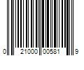 Barcode Image for UPC code 021000005819