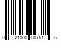 Barcode Image for UPC code 021000007516