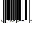 Barcode Image for UPC code 021000007707