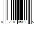 Barcode Image for UPC code 021000010615