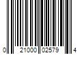 Barcode Image for UPC code 021000025794