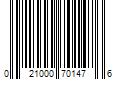 Barcode Image for UPC code 021000701476