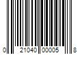 Barcode Image for UPC code 021040000058