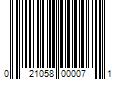 Barcode Image for UPC code 021058000071