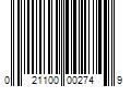 Barcode Image for UPC code 021100002749