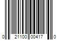 Barcode Image for UPC code 021100004170