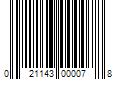 Barcode Image for UPC code 021143000078