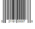 Barcode Image for UPC code 021181000078