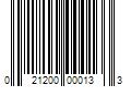 Barcode Image for UPC code 021200000133