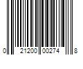 Barcode Image for UPC code 021200002748