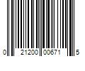 Barcode Image for UPC code 021200006715