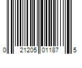 Barcode Image for UPC code 021205011875