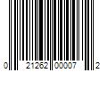 Barcode Image for UPC code 021262000072