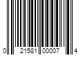 Barcode Image for UPC code 021581000074