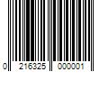 Barcode Image for UPC code 0216325000001