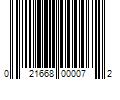 Barcode Image for UPC code 021668000072