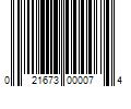 Barcode Image for UPC code 021673000074