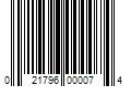 Barcode Image for UPC code 021796000074