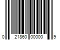 Barcode Image for UPC code 021860000009