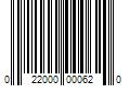 Barcode Image for UPC code 022000000620