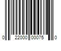 Barcode Image for UPC code 022000000750