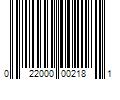 Barcode Image for UPC code 022000002181